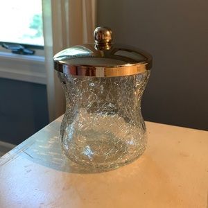 Crackle Glass Cotton Ball Cup Holder